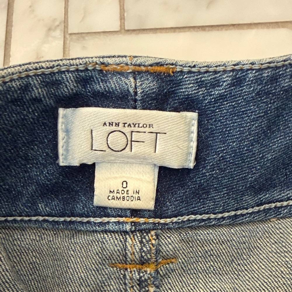 LOFT Dark Blue Denim Mini Skirt - Picture 3 of 4